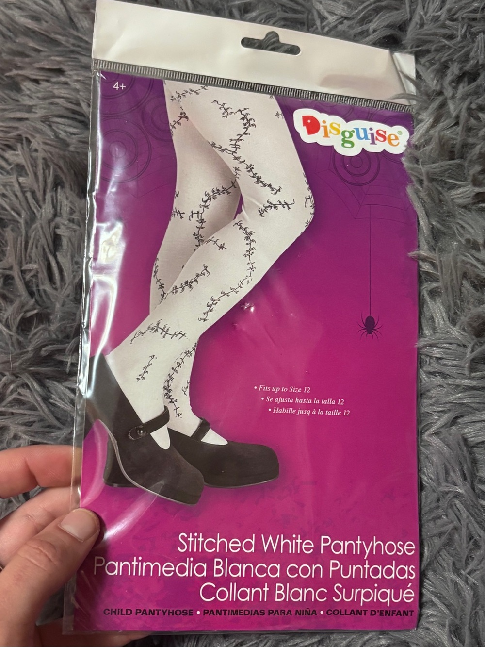 Disguise Stitched White Pantyhose - Black Stitch Detail (Childs)